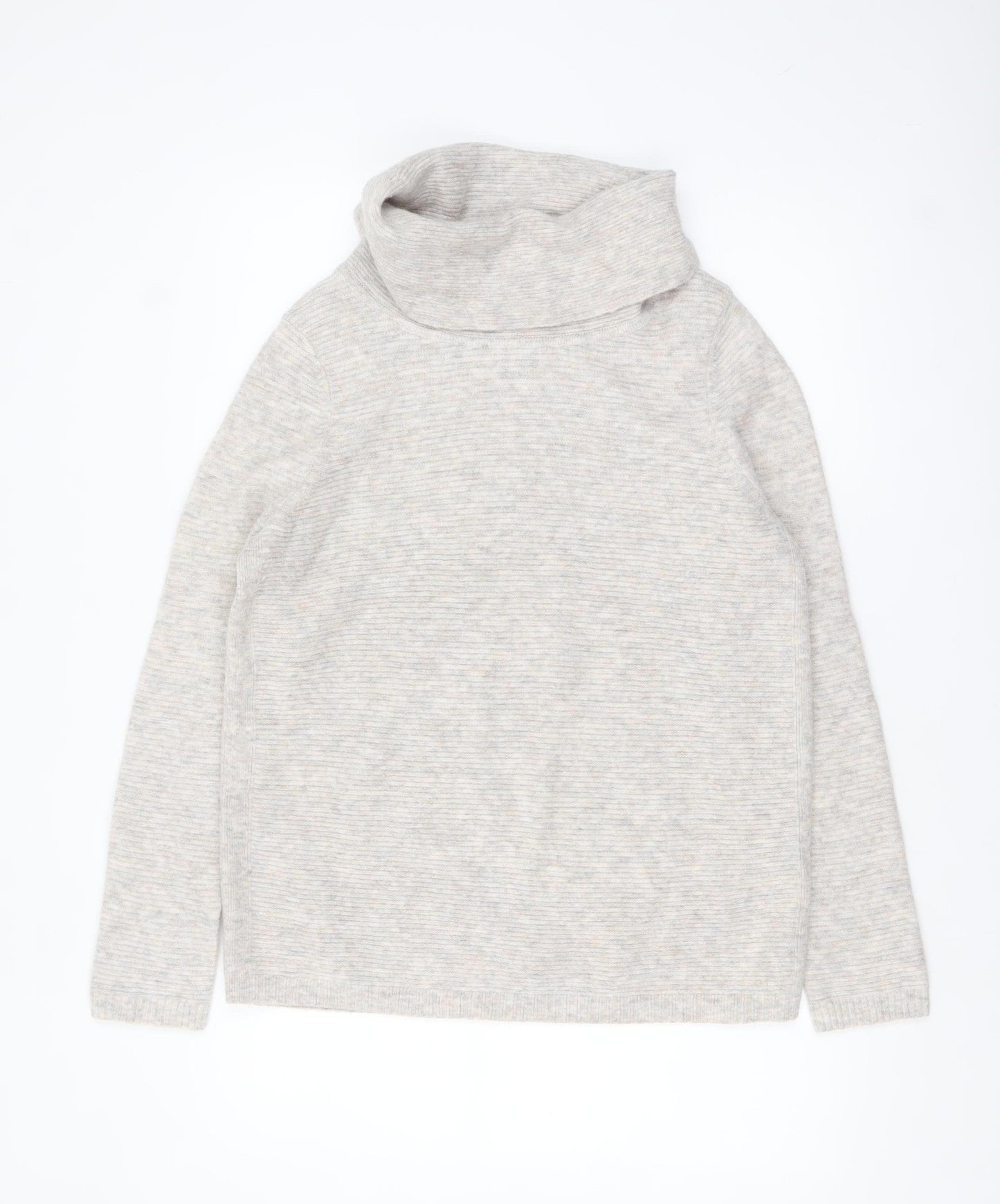 White Stuff Women’s Beige Wool Cowl Neck Pullover Jumper UK 10