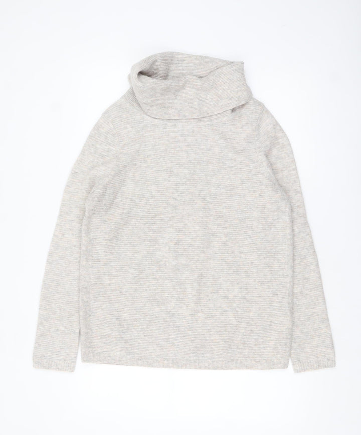 White Stuff Women’s Beige Wool Cowl Neck Pullover Jumper UK 10