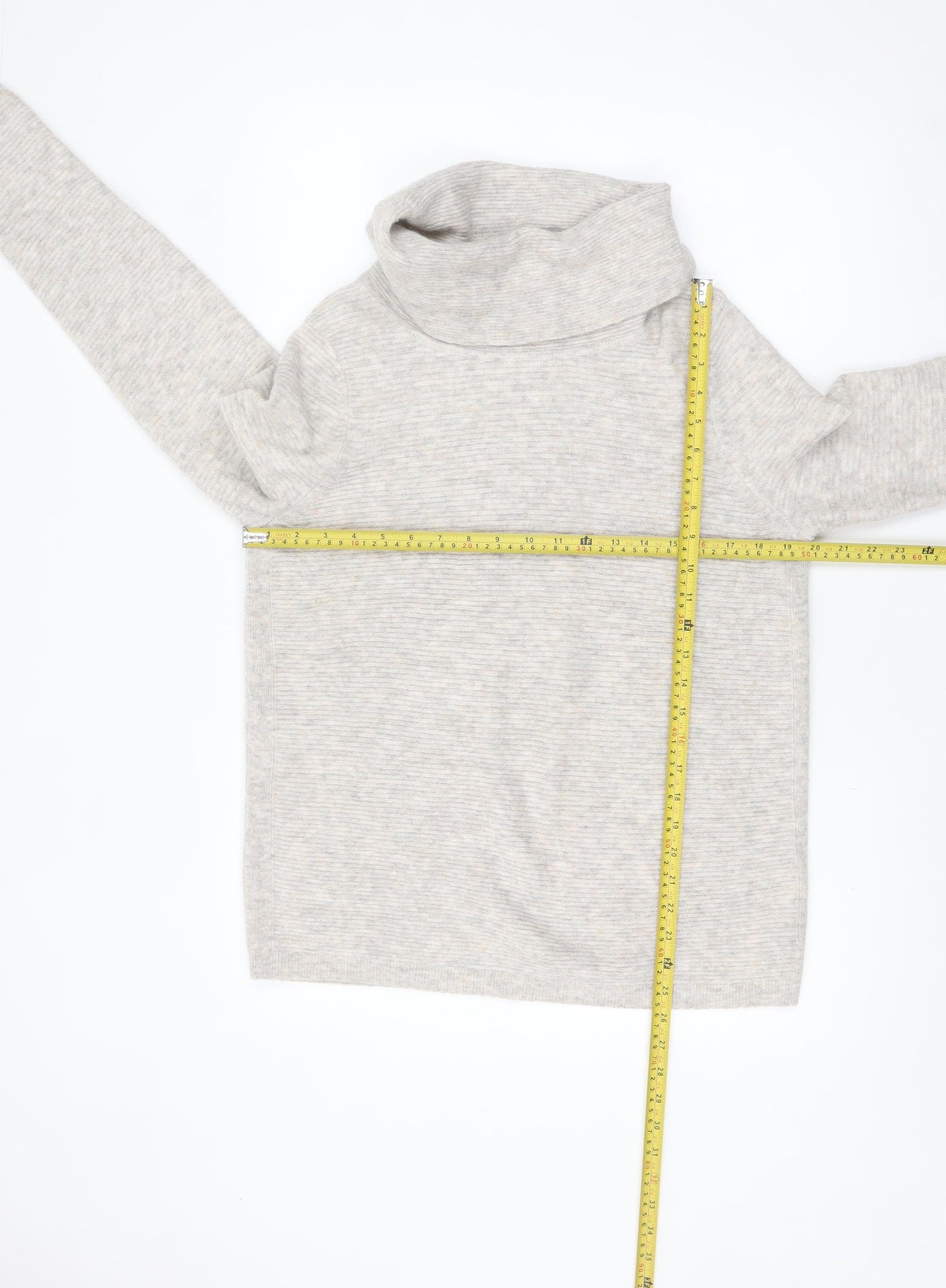 White Stuff Women’s Beige Wool Cowl Neck Pullover Jumper UK 10