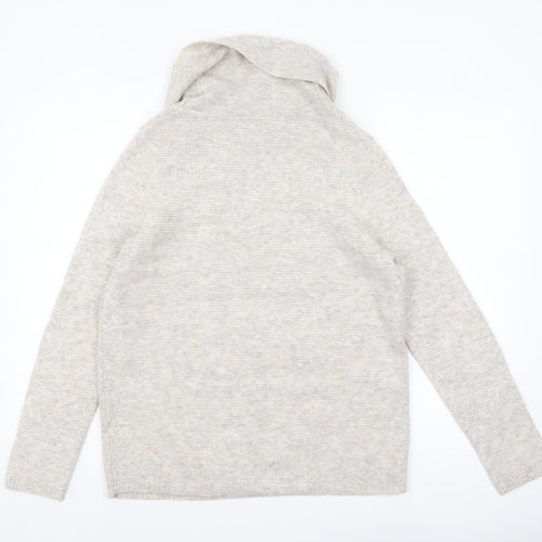 White Stuff Women’s Beige Wool Cowl Neck Pullover Jumper UK 10