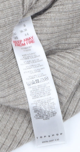 Topshop Women’s Beige Ribbed Knit Sweetheart Strapless Tank Top S