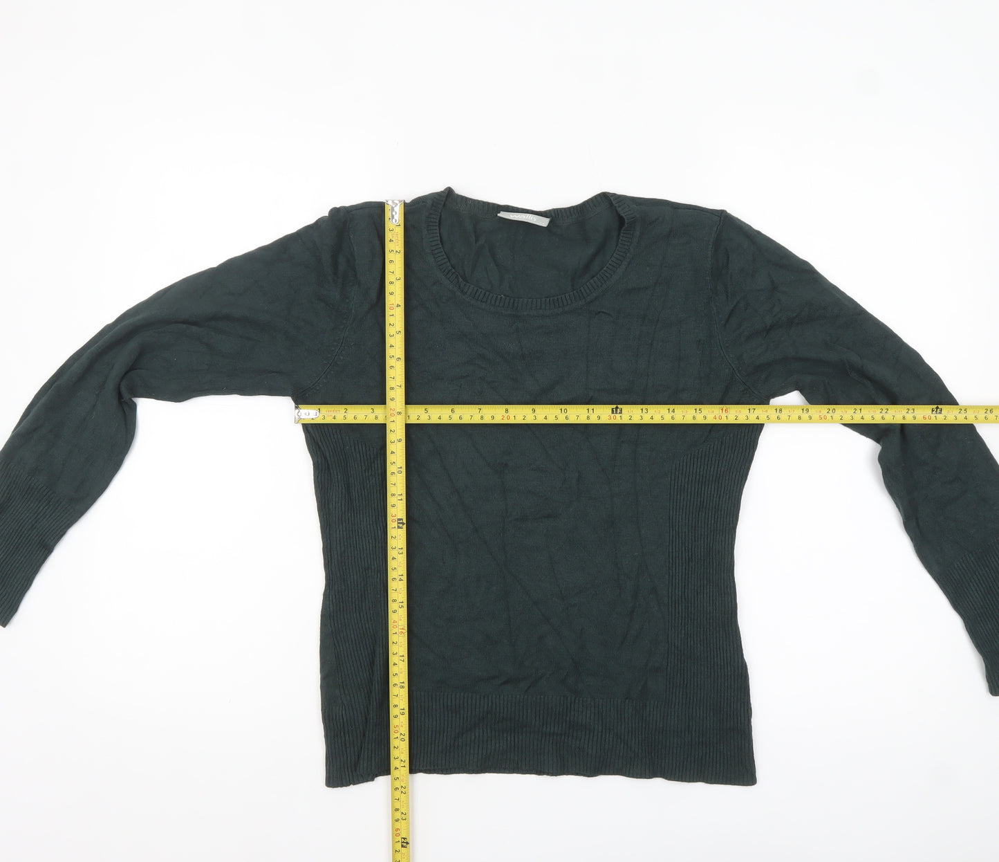 Wallis Women's Green Crew Neck Long Sleeve Pullover Jumper Size 14