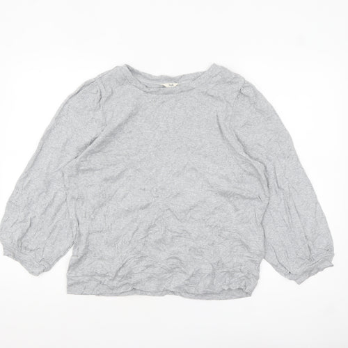 Hush Womens Grey Cotton Long Sleeve Basic Blouse Size L
