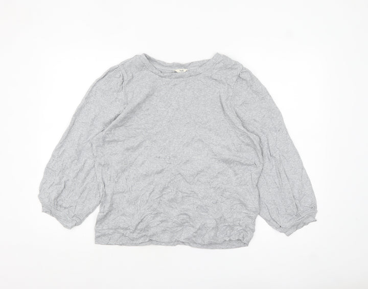 Hush Womens Grey Cotton Long Sleeve Basic Blouse Size L