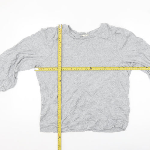 Hush Womens Grey Cotton Long Sleeve Basic Blouse Size L