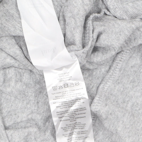 Hush Womens Grey Cotton Long Sleeve Basic Blouse Size L