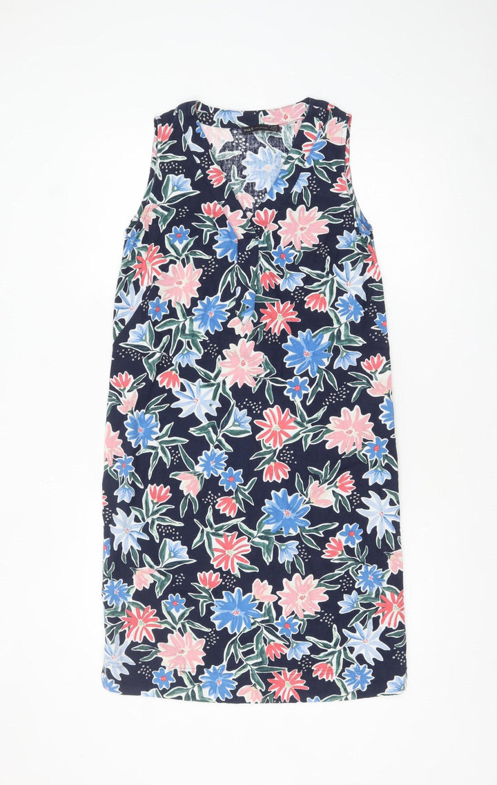 Marks and Spencer Women's Multicoloured Floral Shift Dress Size 6 Long