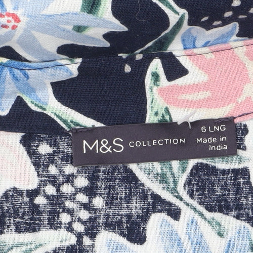 Marks and Spencer Women's Multicoloured Floral Shift Dress Size 6 Long