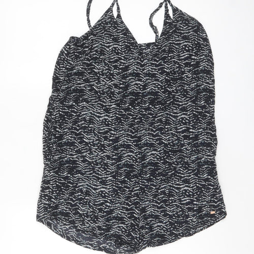 O'Neill Womens Black White Viscose Playsuit Size 8 Lightweight Casual