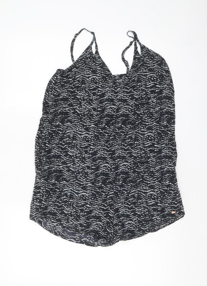 O'Neill Womens Black White Viscose Playsuit Size 8 Lightweight Casual