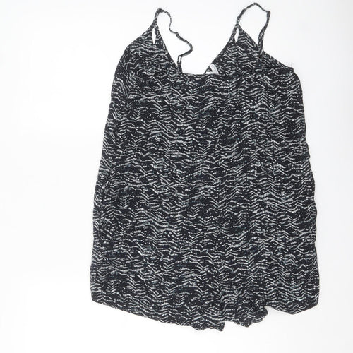 O'Neill Womens Black White Viscose Playsuit Size 8 Lightweight Casual