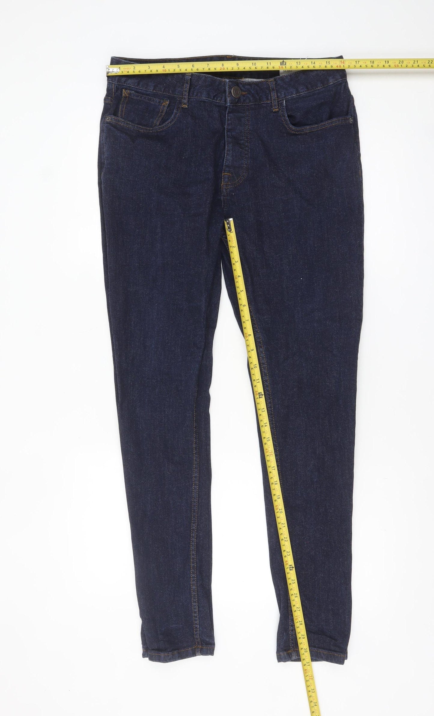 Denim Co Men’s Blue Skinny Jeans W34 L32 Slim Fit