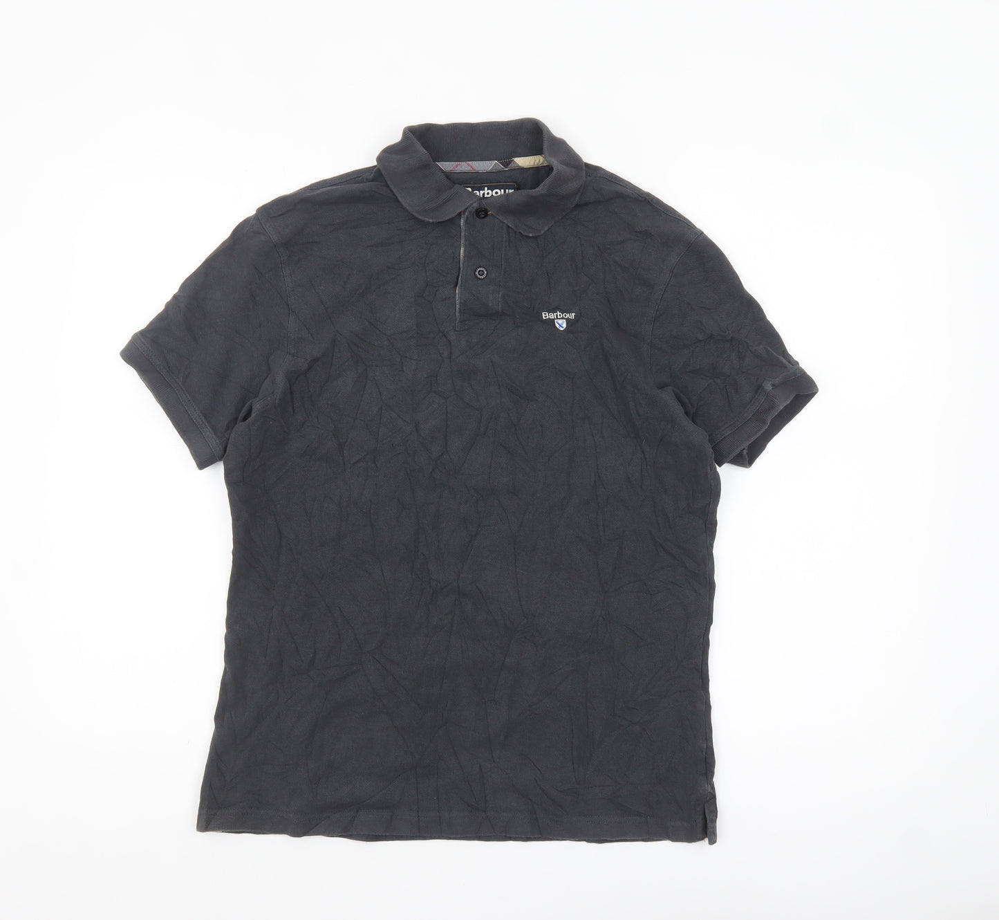 Barbour Men's Black Cotton Short Sleeve Polo Shirt Size L