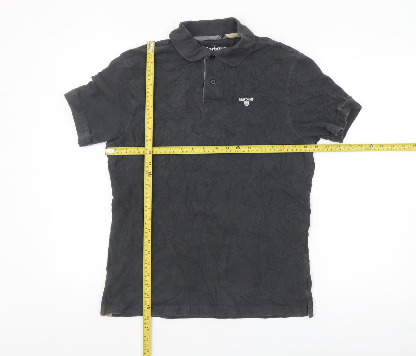 Barbour Men's Black Cotton Short Sleeve Polo Shirt Size L