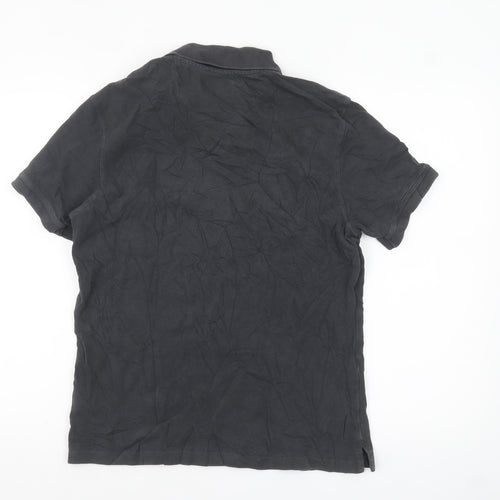 Barbour Men's Black Cotton Short Sleeve Polo Shirt Size L