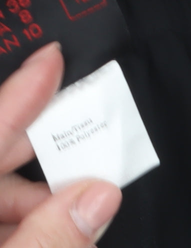 Frank Usher Women's Black Cropped Wide-Leg Trousers Size 12