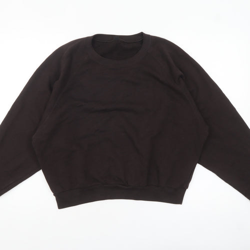 Uniqlo Womens Black Cotton Blend Crew Neck Pullover Sweatshirt L