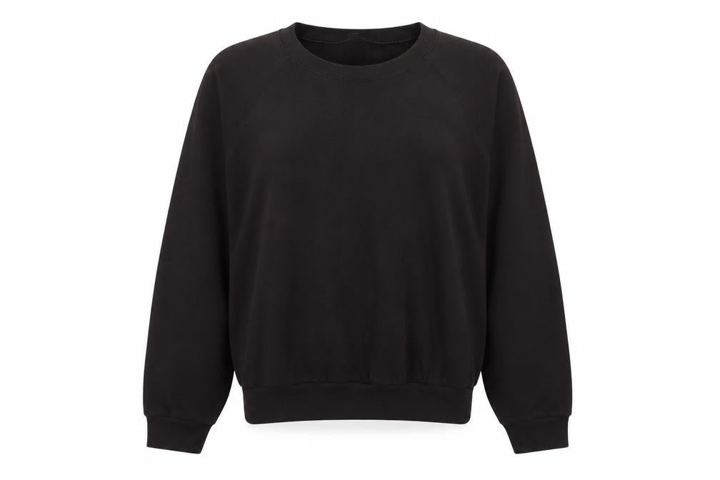 Uniqlo Womens Black Cotton Blend Crew Neck Pullover Sweatshirt L