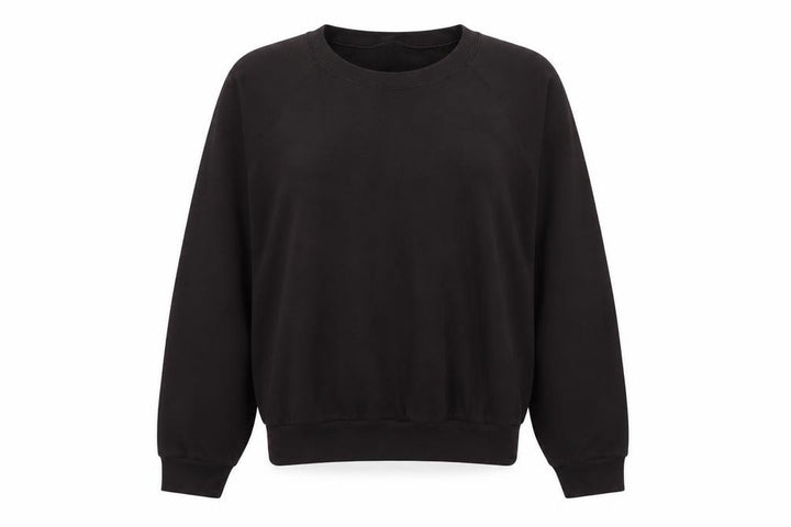 Uniqlo Womens Black Cotton Blend Crew Neck Pullover Sweatshirt L