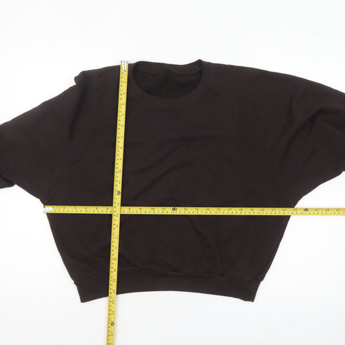 Uniqlo Womens Black Cotton Blend Crew Neck Pullover Sweatshirt L