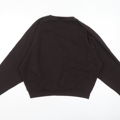 Uniqlo Womens Black Cotton Blend Crew Neck Pullover Sweatshirt L