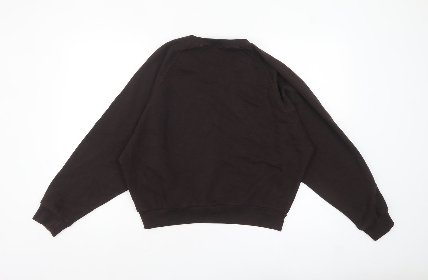 Uniqlo Womens Black Cotton Blend Crew Neck Pullover Sweatshirt L