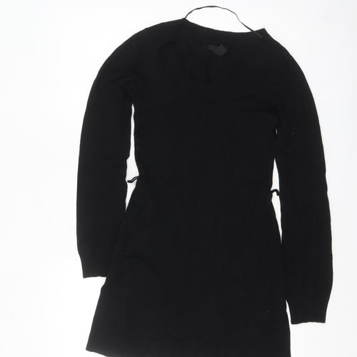 H&M Women’s Black Bodycon Knit Dress Size XS Long Sleeve