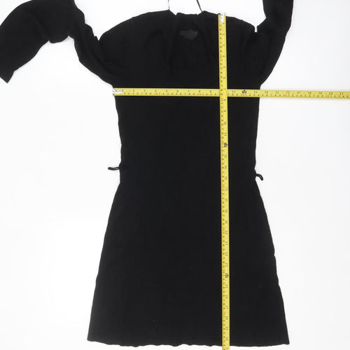 H&M Women’s Black Bodycon Knit Dress Size XS Long Sleeve
