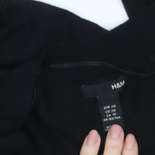 H&M Women’s Black Bodycon Knit Dress Size XS Long Sleeve