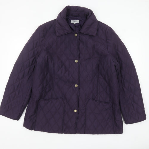 Marks and Spencer Women's Purple Quilted Mid-Length Jacket Size 16