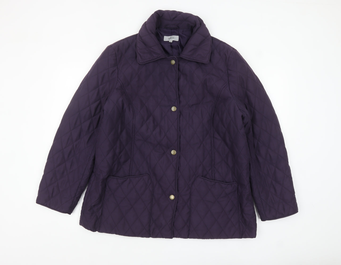 Marks and Spencer Women's Purple Quilted Mid-Length Jacket Size 16