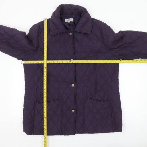 Marks and Spencer Women's Purple Quilted Mid-Length Jacket Size 16