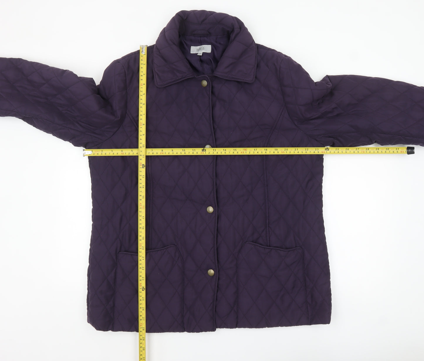 Marks and Spencer Women's Purple Quilted Mid-Length Jacket Size 16