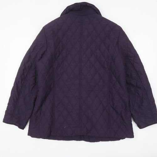 Marks and Spencer Women's Purple Quilted Mid-Length Jacket Size 16
