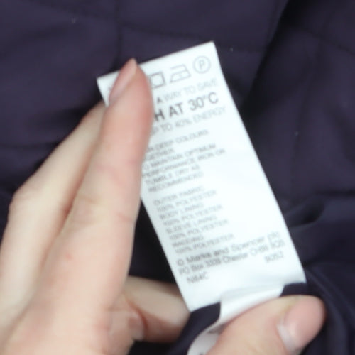Marks and Spencer Women's Purple Quilted Mid-Length Jacket Size 16