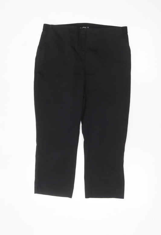 Dunnes Women’s Black Cropped Stretch Trousers Size 12