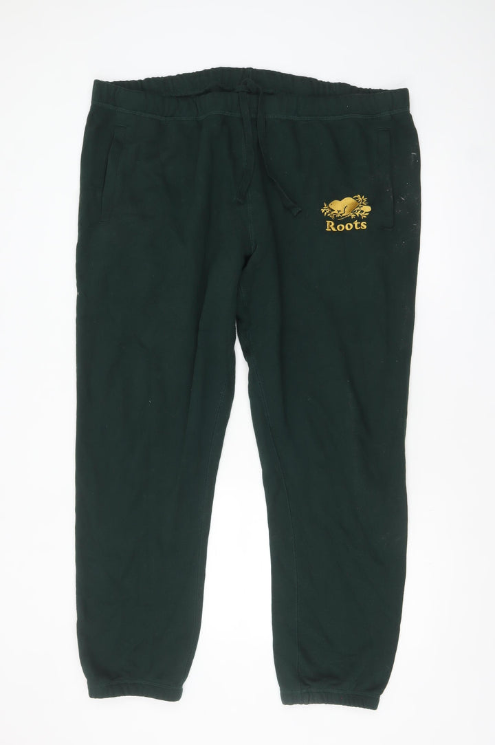 Roots Men's Green Jogger Sweatpants Size 2XL Comfortable Fleece