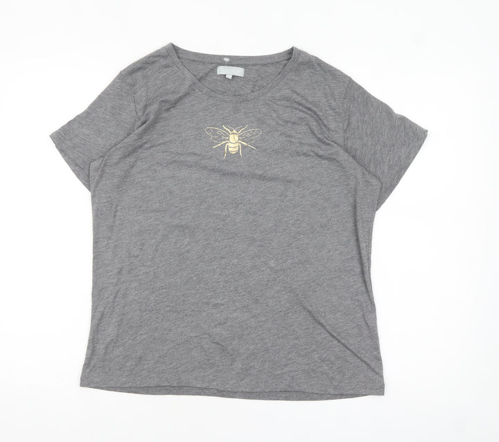Sophie Allport Women's Grey Bee T-Shirt M Crew Neck Casual Top