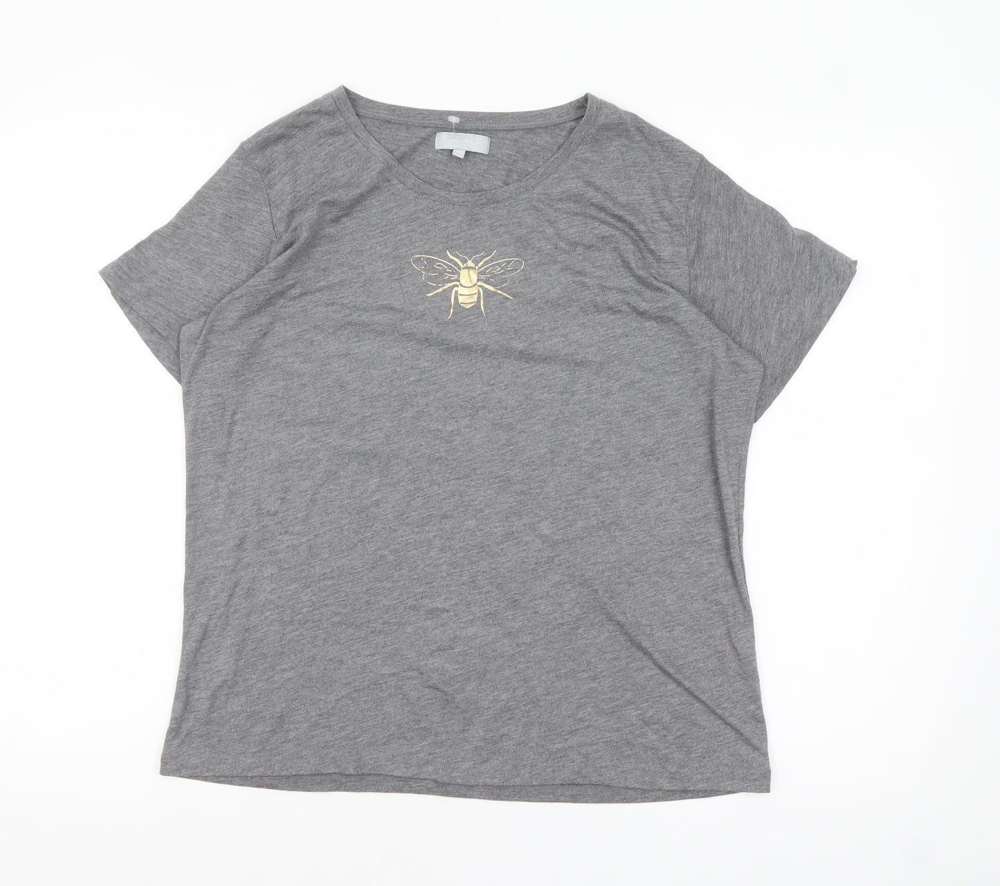 Sophie Allport Women's Grey Bee T-Shirt M Crew Neck Casual Top