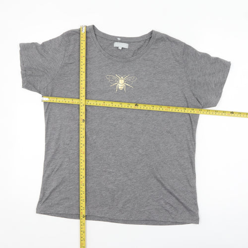 Sophie Allport Women's Grey Bee T-Shirt M Crew Neck Casual Top