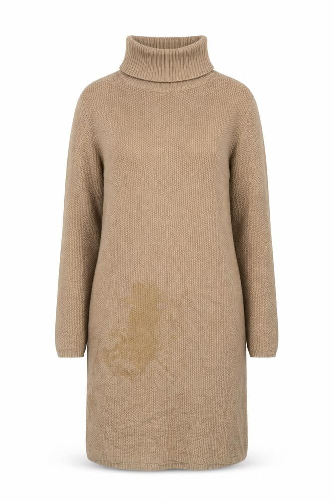 Boden Women’s Beige Knit Jumper Dress UK 10 Roll Neck Long Sleeve