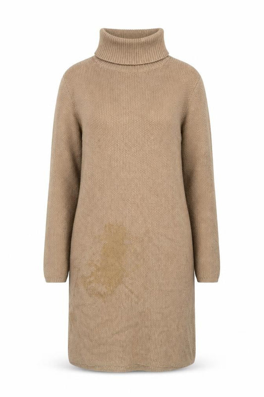 Front view of Boden Women’s Beige Knit Jumper Dress UK 10 Roll Neck Long Sleeve
