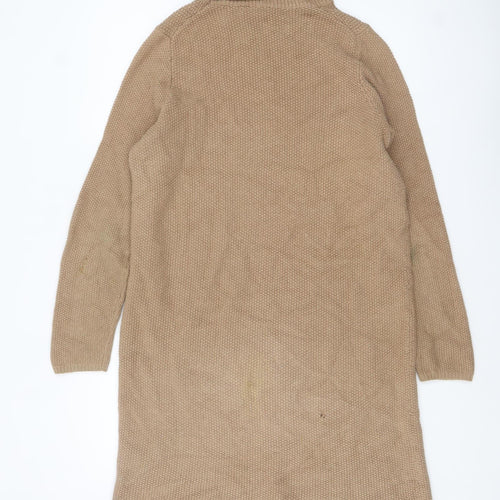 Boden Women’s Beige Knit Jumper Dress UK 10 Roll Neck Long Sleeve