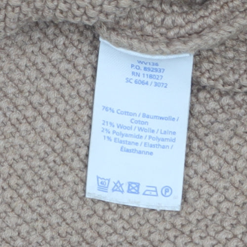 Boden Women’s Beige Knit Jumper Dress UK 10 Roll Neck Long Sleeve