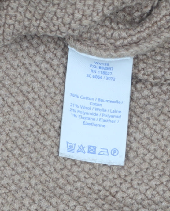 Boden Women’s Beige Knit Jumper Dress UK 10 Roll Neck Long Sleeve