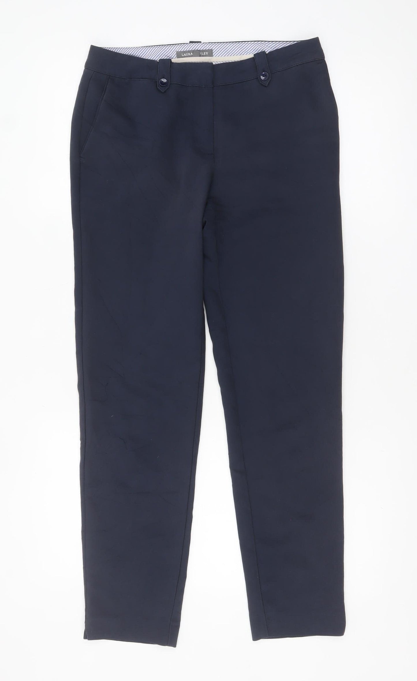 Laura Ashley Women's Blue Chino Trousers Size 8 Slim Fit
