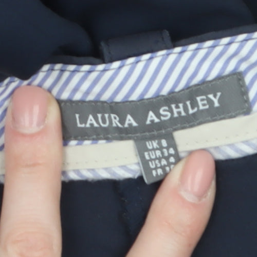 Laura Ashley Women's Blue Chino Trousers Size 8 Slim Fit