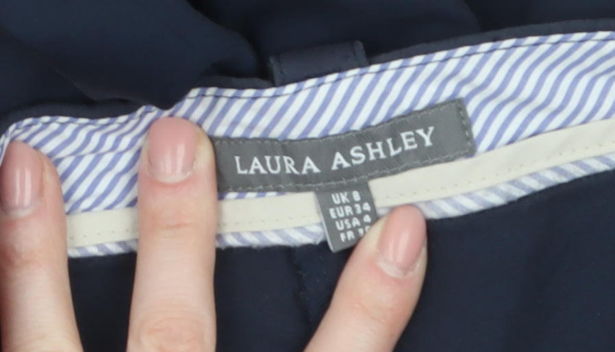 Laura Ashley Women's Blue Chino Trousers Size 8 Slim Fit