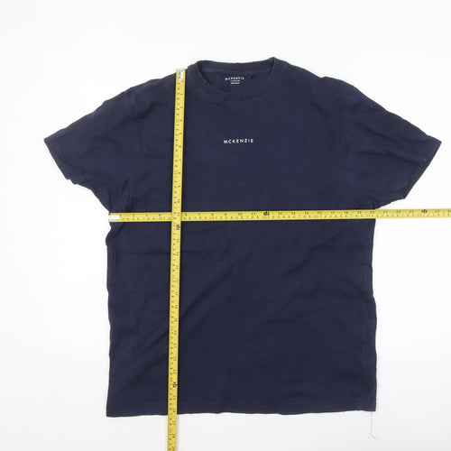 McKenzie Women's Blue Basic Crew Neck Cotton T-Shirt Size 12