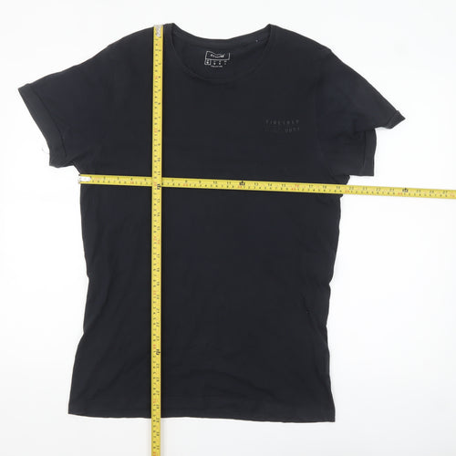 Firetrap Men's Black Cotton Short Sleeve Crew Neck T-Shirt M